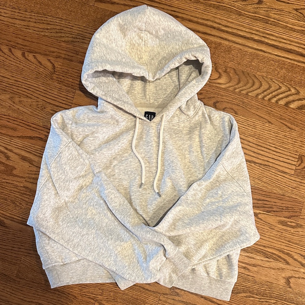 Gap Gray Cropped Hooded Sweatshirt - worn once